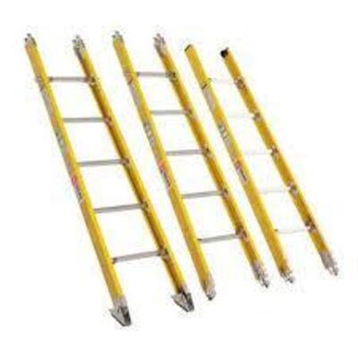 DESCRIPTION: (3) EXTRA HEAVY DUTY INDUSTRIAL TAPERED SECTIONAL LADDERS BRAND/MODEL: BAUER #33956 INFORMATION: YELLOW RETAIL$: $234.49 EA SIZE: 6 FT PE