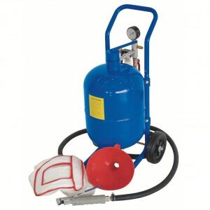 DESCRIPTION: (1) PORTABLE ABRASIVE BLASTER BRAND/MODEL: WESTWARD #10Z913 INFORMATION: BLUE RETAIL$: $339.33 EA SIZE: 45 LB HOPPER CAPACITY (LB.), 8 FT