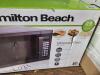 DESCRIPTION: (1) COUNTERTOP MICROWAVE BRAND/MODEL: HAMILTON BEACH RETAIL$: $850.00 EA SIZE: 1.1 CU FT QTY: 1 - 3