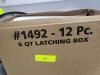 DESCRIPTION: (1) CASE OF (12) LATCHING BOX BRAND/MODEL: STERILITE #56JU36 RETAIL$: $50.00 EA SIZE: 6QT QTY: 1 - 2