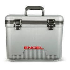 DESCRIPTION: (1) LIVE BAIT COOLER BRAND/MODEL: ENGEL INFORMATION: GREY RETAIL$: $100.00 EA SIZE: 13 QT QTY: 1