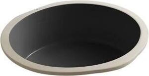 DESCRIPTION: (1) ROUND UNDERCOUNTER LAVATORY BRAND/MODEL: KOHLER #2883-7 INFORMATION: BLACK RETAIL$: $600.00 EA SIZE: 5X16X13 QTY: 1