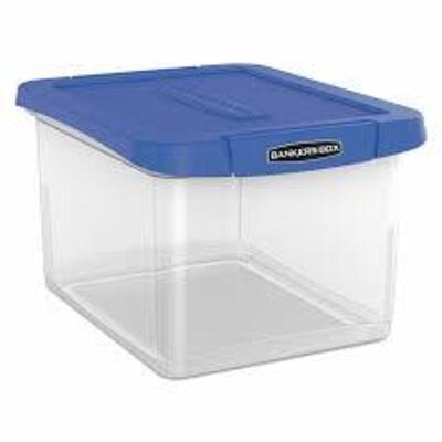 DESCRIPTION: (1) LETTER LEGAL FILE BOX BRAND/MODEL: BANKERS BOX INFORMATION: CLEAR RETAIL$: $25.99 EA SIZE: 10X14X17 QTY: 1