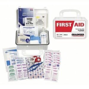 DESCRIPTION: (2) FIRST AID KIT BRAND/MODEL: #49H431 RETAIL$: $30.37 EA SIZE: 25 PERSON KIT QTY: 2