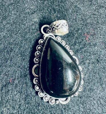 STERLING SILVER AGATE STONE PENDANT