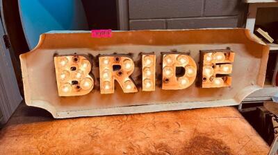 BRIDE SIGN WITH LIGHTS