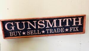 HANDMADE WOODEN GUNSMITH SIGN