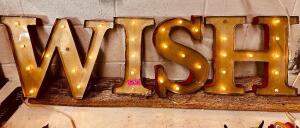 WISH LETTER SIGN WITH LIGHTS