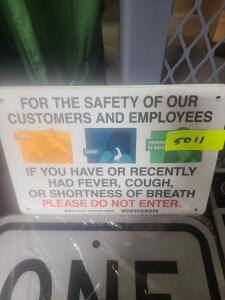 DESCRIPTION: (3) PLASTIC SAFETY SIGN QTY: 3