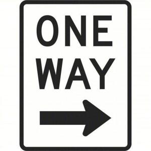 DESCRIPTION: (1) ALUMINUM ONE WAY SIGN RETAIL$: $30.19/EA SIZE: 12" x 18" QTY: 1