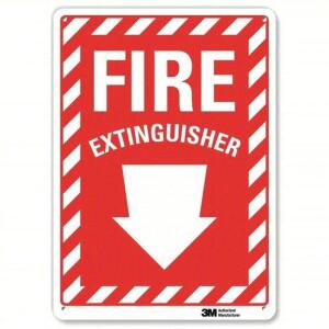 DESCRIPTION: (3) ALUMINUM FIRE EXTINGUISHER SIGN RETAIL$: $16.79/EA SIZE: 7" X 10" QTY: 3