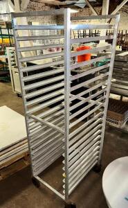 DESCRIPTION: TWENTY PAN ROLL ABOUT TRAY RACK ADDITIONAL INFORMATION FRONT LOAD LOCATION: BAY 7 QTY: 1