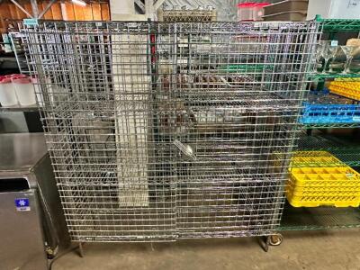 DESCRIPTION: 62" X 24" WIRE BOTTLE CAGE SIZE 62" X 24" X 72" LOCATION: BAY 7 QTY: 1