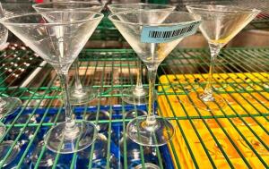 DESCRIPTION: (5) MARTINI GLASSES LOCATION: BAY 7 THIS LOT IS: SOLD BY THE PIECE QTY: 5