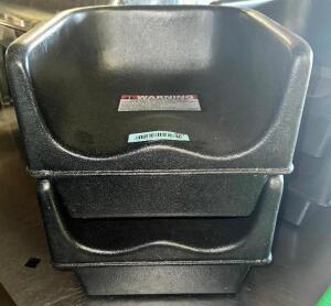 DESCRIPTION: (4) BLACK PLASTIC BOOSTER CHAIRS LOCATION: BAY 7 THIS LOT IS: SOLD BY THE PIECE QTY: 4