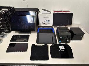 DESCRIPTION: SQUARE THREE TERMINAL TOUCH SCREEN POS SYSTEM W/ (5) TABLETS AND (2)  TICKET PRINTERS WITH ACCESSORIES BRAND:: SQUARE LOCATION: 7 OFFICE