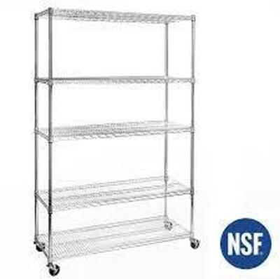 DESCRIPTION: (1) ULTRA DURABLE COMMERCIAL GRADE WIRE SHELVING WITH WHEELS BRAND/MODEL: SEVILLE #WEB562 INFORMATION: STEEL RETAIL$: $169.99 EA SIZE: 5