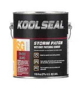 DESCRIPTION: (2) STORM PATCH BRAND/MODEL: KOOL SEAL #83-600 INFORMATION: BLACK RETAIL$: $31.00 EA SIZE: 1 GALLON QTY: 2