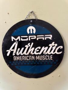 DESCRIPTION: MOPAR METAL SIGN SIZE: 21" QTY: 1