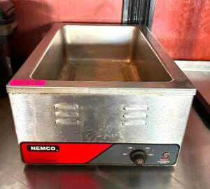 DESCRIPTION: NEMCO COUNTERTOP FOOD WARMER BRAND/MODEL: NEMCO 6055-227 INFORMATION: 1200 WATTS, 120 VOLTS SIZE: FULL SIZE PAN