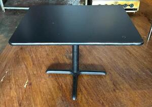 DESCRIPTION: (3) 42" X 30" WOODEN DINING TABLE-BLACK SIZE: 42" X 30"