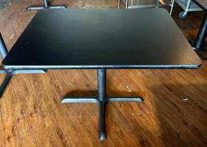 DESCRIPTION: (2) 42" X 30" WOODEN DINING TABLE- BLACK SIZE: 42" X 30"