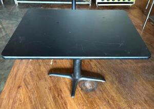 DESCRIPTION: (2) 42" X 30" WOODEN DINING TABLE- BLACK SIZE: 42" X 30"