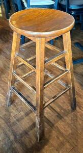 DESCRIPTION: (4) WOODEN BAR STOOLS