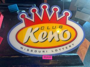 KENO CLUB LIGHT UP SIGN
