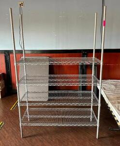 DESCRIPTION: 4-TIER WIRE SHELVING UNIT SIZE: 48" X 18" X 75"