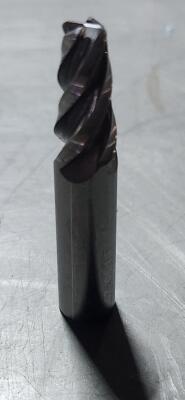 DESCRIPTION: (4) SOLID CARBIDE TAPERED END MILL BRAND/MODEL: SGS VT 90667 RETAIL$: $55.49 EA SIZE: 1/4" SMAL END 3/8" SD QTY: 4