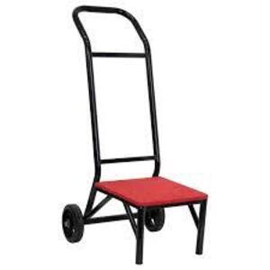 DESCRIPTION: (1) CHAIR DOLLY WITH SEAT SUPPORT BRAND/MODEL: FLASH FURNITURE INFORMATION: BLACK AND RED RETAIL$: $256.75 EA QTY: 1