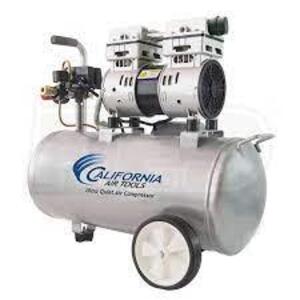 DESCRIPTION: (1) STEEL TANK AIR COMPRESSOR BRAND/MODEL: CALIFORNIA AIR TOOLS #8010 INFORMATION: STEEL RETAIL$: $237.36 EA SIZE: 26 x 14 x 23" QTY: 1