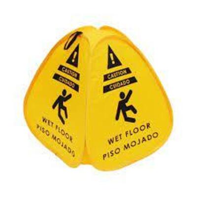 DESCRIPTION: (10) POP-UP WET FLOOR SIGNS BRAND/MODEL: WINDOWS101 INFORMATION: YELLOW RETAIL$: $12.80 PER SIGN SIZE: SMALL TRIANGLE QTY: 10