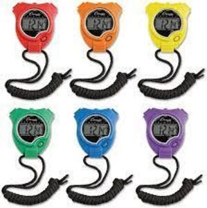 DESCRIPTION: (18) STOP WATCHES BRAND/MODEL: CHAMPION SPORTS #910 INFORMATION: RAINBOW COLORS RETAIL$: $10.99 EA QTY: 18