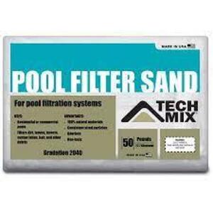 DESCRIPTION: (2) BAGS OF POOL FILTER SAND BRAND/MODEL: TECH MIX RETAIL$: $16.00 EA SIZE: 50 LB QTY: 2