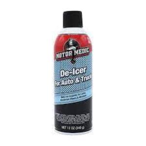 DESCRIPTION: (6) DE-ICER FOR AUTO AND TRUCK BRAND/MODEL: MOTOR MEDIC RETAIL$: $7.00 EA SIZE: 12 OZ QTY: 6