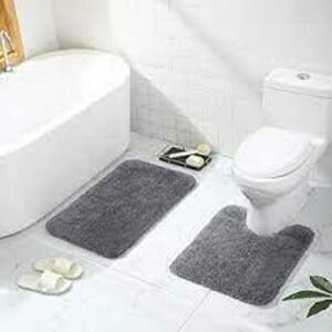 DESCRIPTION: (1) MICROFIBER BATHROOM RUGS 2 PIECE BRAND/MODEL: BUGANDA INFORMATION: GRAY RETAIL$: $40.00EA SIZE: 17X20----20X32 QTY: 1