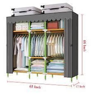 DESCRIPTION: (1) PORTABLE WARDROBE CLOSET BRAND/MODEL: YOUUP #H-26170C INFORMATION: GRAY RETAIL$: $70.00 EA SIZE: 65X17X67 QTY: 1