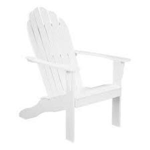 DESCRIPTION: (1) WOOD ADIRONDACK CHAIR BRAND/MODEL: MAINSTAYS INFORMATION: WHITE/GRAY RETAIL$: $95.00 EA SIZE: 250 LB CAPACITY QTY: 1