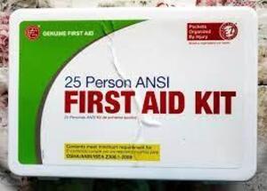 DESCRIPTION: (1) FIRST AID KITS BRAND/MODEL: GENUINE RETAIL$: $28.58 EA SIZE: 25 PERSON QTY: 1