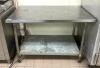 DESCRIPTION: 48" STAINLESS STEEL TABLE WITH GALVANIZED UNDERSHELF SIZE: 48"X30"X35" LOCATION: KITCHEN QTY: 1
