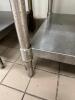 DESCRIPTION: 50" STAINLESS STEEL TABLE WITH STAINLESS UNDERSHELF SIZE: 60"X30"X34.5" LOCATION: KITCHEN QTY: 1 - 5