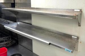 DESCRIPTION: (2) 60" STAINLESS STEEL WALL MOUNT SHELVES SIZE: 60"X12" LOCATION: KITCHEN QTY: 2