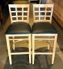 DESCRIPTION: (4) WOODEN BAR STOOLS WITH VINYL UPHOLSTERED CUSHIONS LOCATION: MAIN BAR QTY: 4