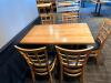 DESCRIPTION: 48" WOODEN DINING TABLES WITH DOUBLE BASE SIZE: 48"X30" LOCATION: MAIN DINING QTY: 1 - 2