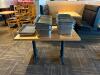 DESCRIPTION: 48" WOODEN DINING TABLES WITH DOUBLE BASE SIZE: 48"X30" LOCATION: MAIN DINING QTY: 1 - 2