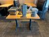 DESCRIPTION: 48" WOODEN DINING TABLES WITH DOUBLE BASE SIZE: 48"X30" LOCATION: MAIN DINING QTY: 1 - 2