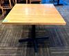 DESCRIPTION: 36"X36" WOODEN DINING TABLES WITH SINGLE BASE SIZE: 36"X36" LOCATION: PARTY ROOM QTY: 1