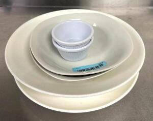 DESCRIPTION: ASSORTED PLATES, BOWLS AND RAMEKINS LOCATION: KITCHEN QTY: 1